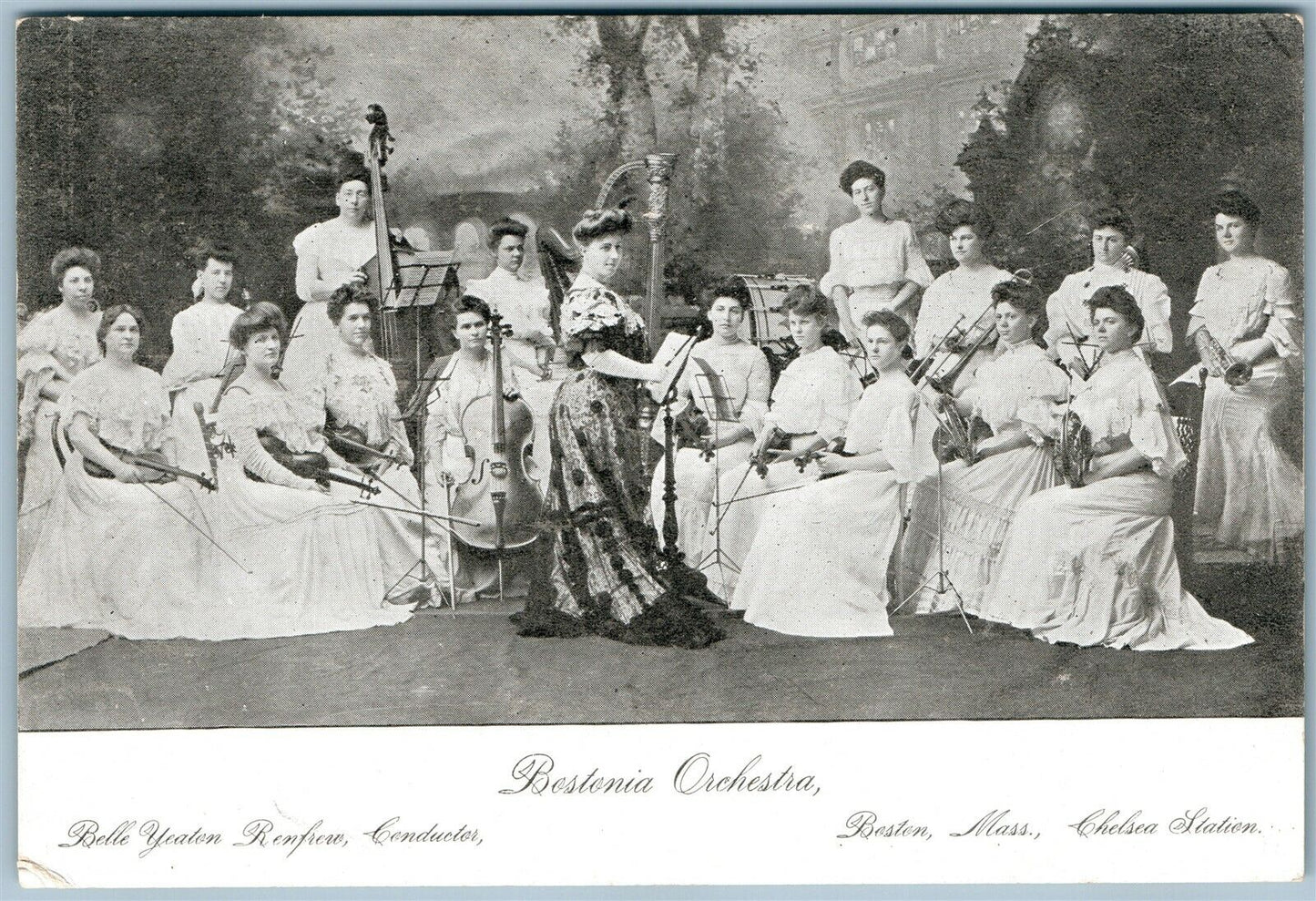 BOSTON MA BOSTONIA ORCHESTRA ANTIQUE POSTCARD