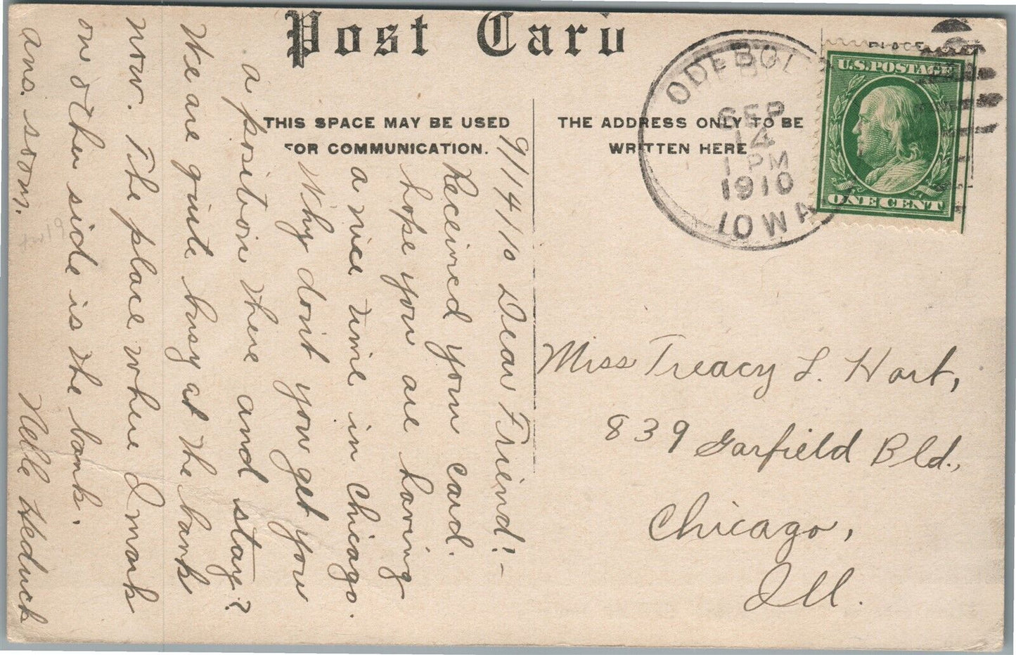 MAQUOKETA IA MAIN STREET ANTIQUE POSTCARD