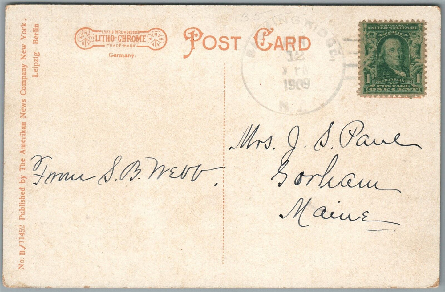 BASKING RIDGE NJ VAN DORNS MILL ANTIQUE POSTCARD