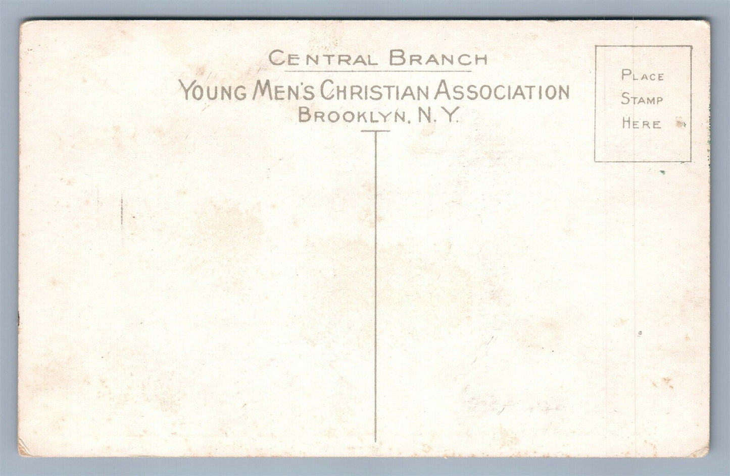 BROOKLYN NY YOUNG MEN'S CHRISTIAN ASSOCIATION SOCIAL LOBBY ANTIQUE POSTCARD