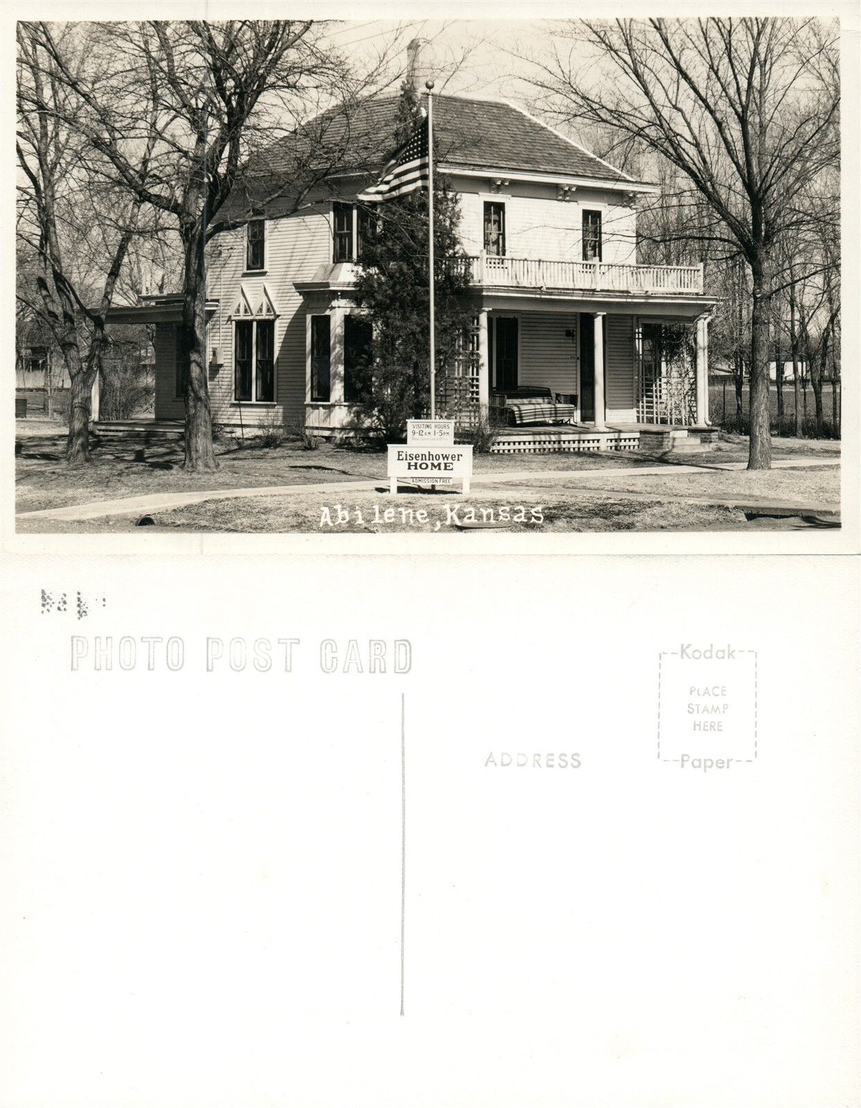 ABILENE KS EISENHOWER HOME RPPC VINTAGE REAL PHOTO POSTCARD