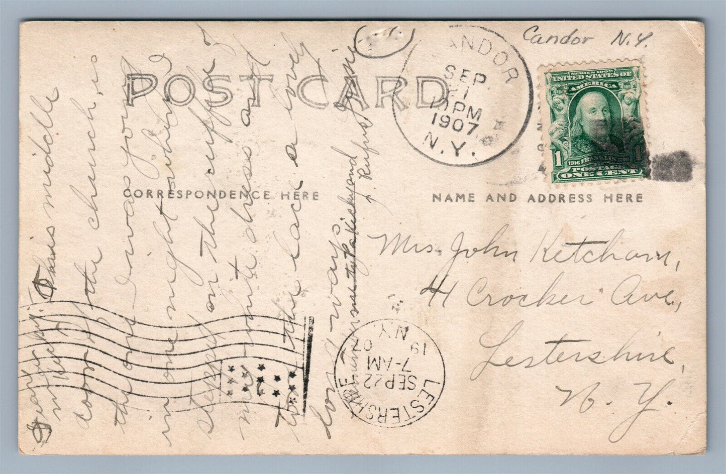 CANDOR NY CONGREGATIONAL CHURCH ANTIQUE REAL PHOTO POSTCARD RPPC