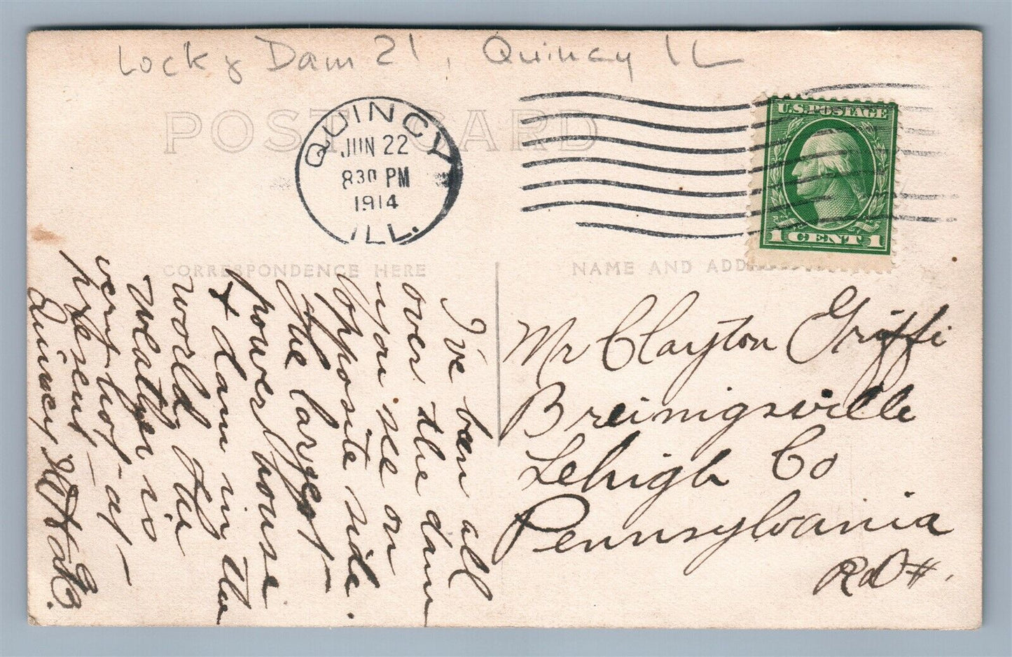 KEOKUK IA LOCK & DAM 19 ANTIQUE REAL PHOTO POSTCARD RPPC