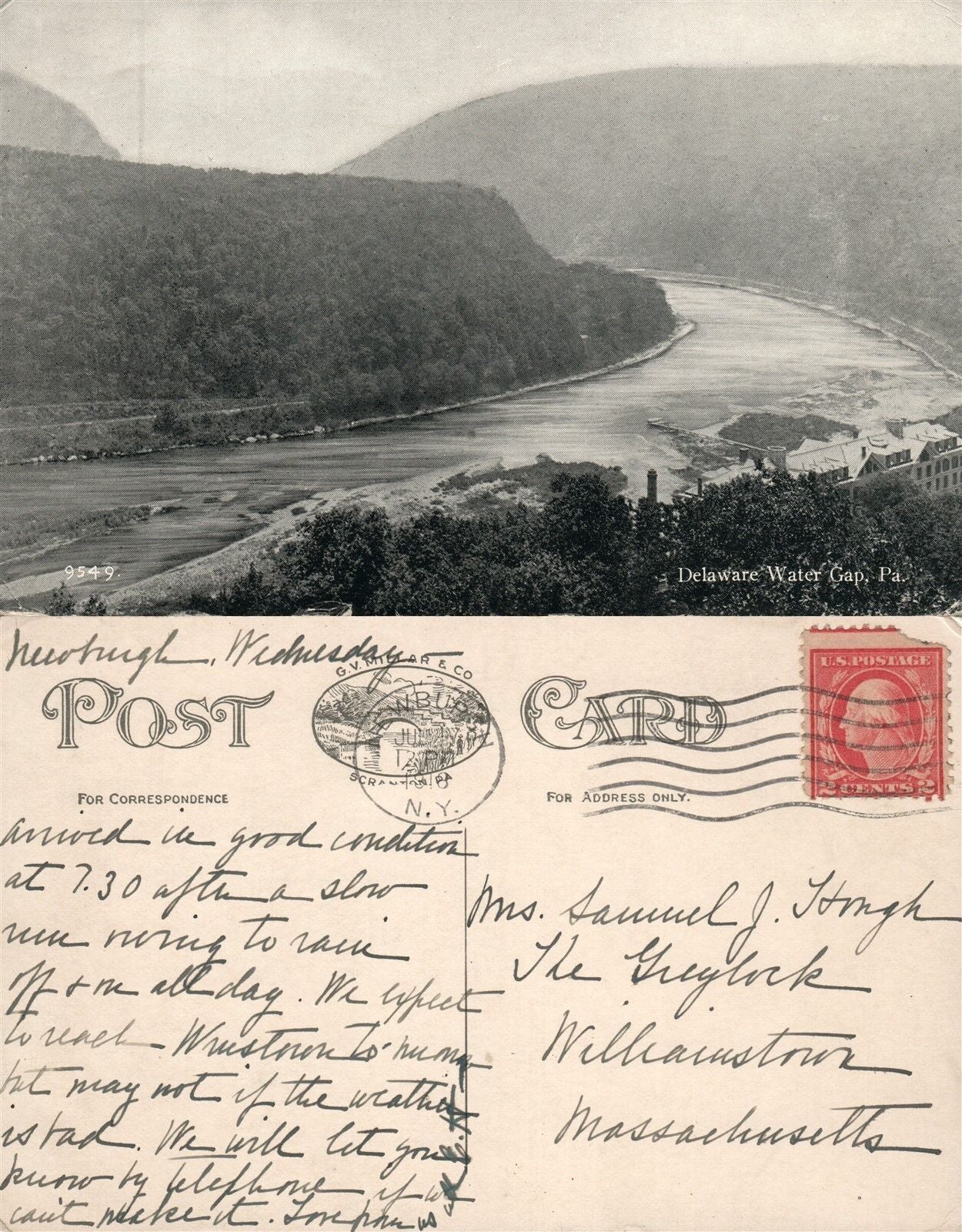 DELAWARE WATER GAP PA 1918 ANTIQUE POSTCARD