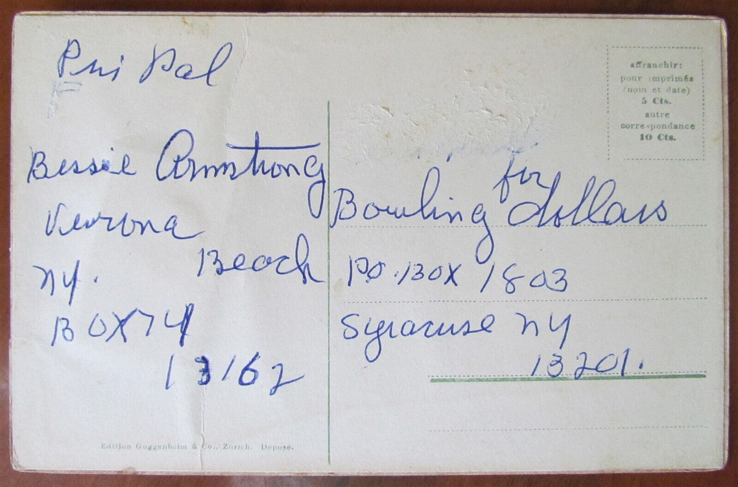 ZEPPELIN DIRIGIBLE ANTIQUE POSTCARD w/ FOLDED MINIATURE VIEWS of MONTREUX FRANCE