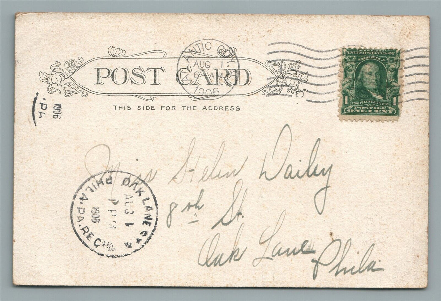 ATLANTIC CITY NJ THE INLET ANTIQUE POSTCARD