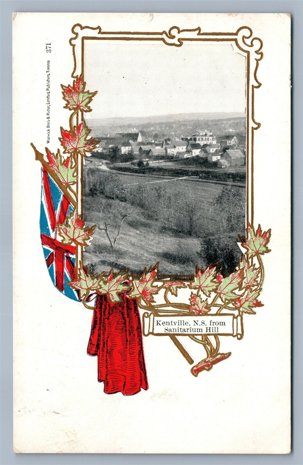 KENTVILLE NS CANADA FROM SANITARIUM HILL ANTIQUE POSTCARD