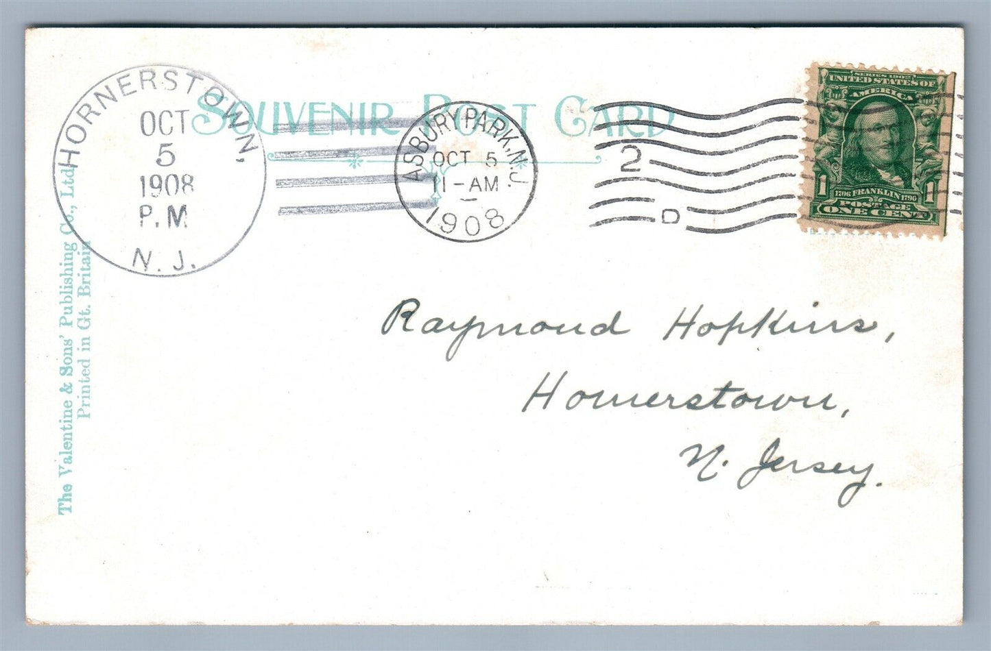 ASBURY PARK NJ MAIN STREET & COOKMAN AVE. ANTIQUE POSTCARD