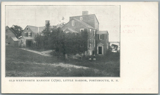 PORTSMOUTH NH OLD WENTWORTH MANSION LITTLE HARBOR PRIVATE MAIL ANTIQUE POSTCARD
