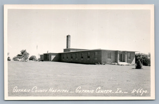 GUTHRIE CENTER IA COUNTY HOSPITAL VINTAGE REAL PHOTO POSTCARD RPPC