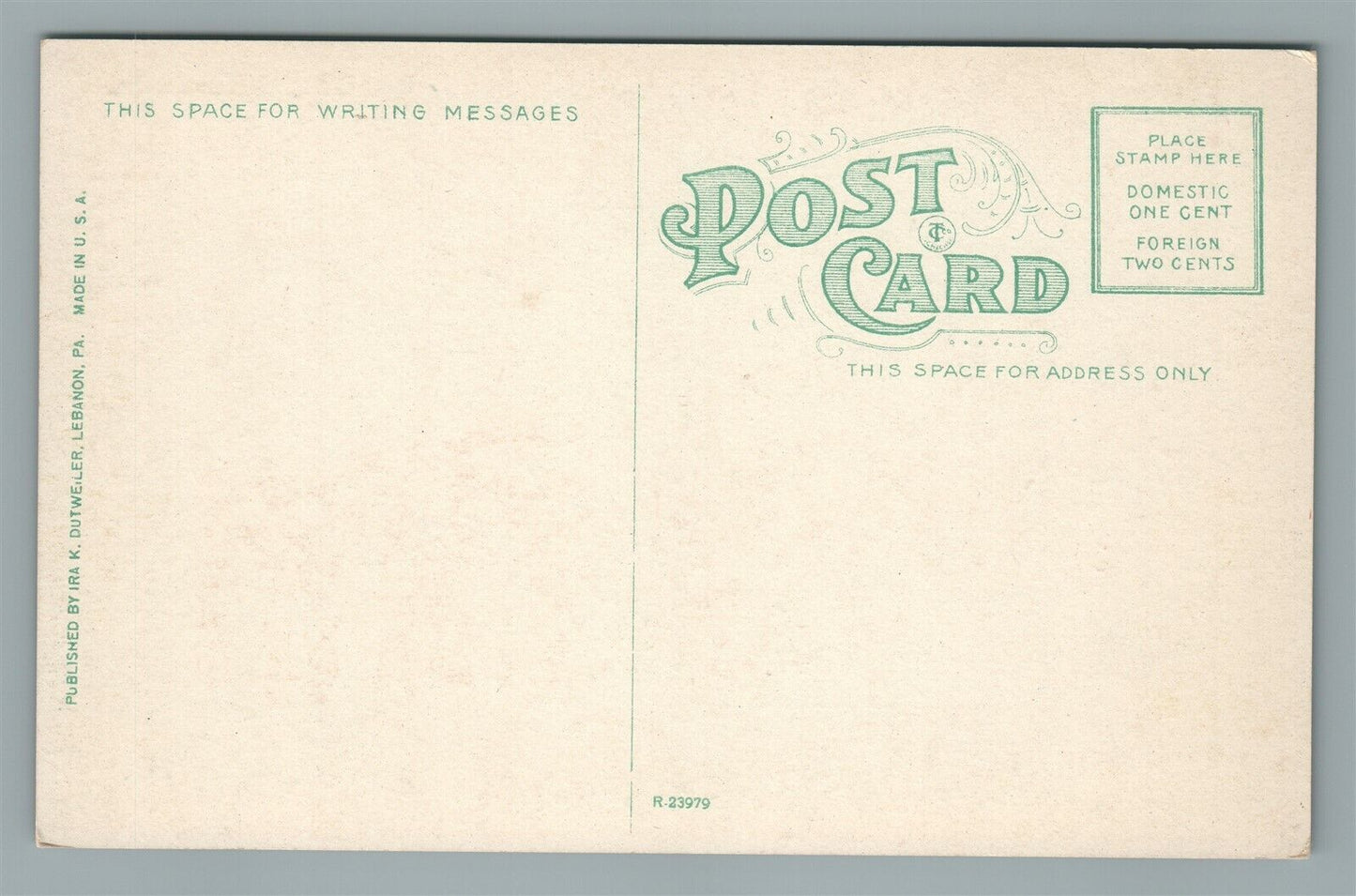 LEBANON PA POST OFFICE ANTIQUE POSTCARD