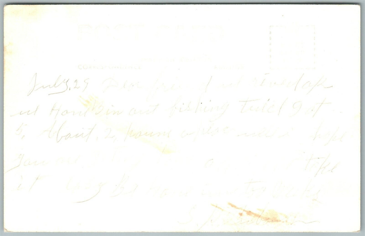 HOTEL KENNY JONES FALLS CANADA FISHING EXAGGERATED VINTAGE REAL PHOTO PC RPPC