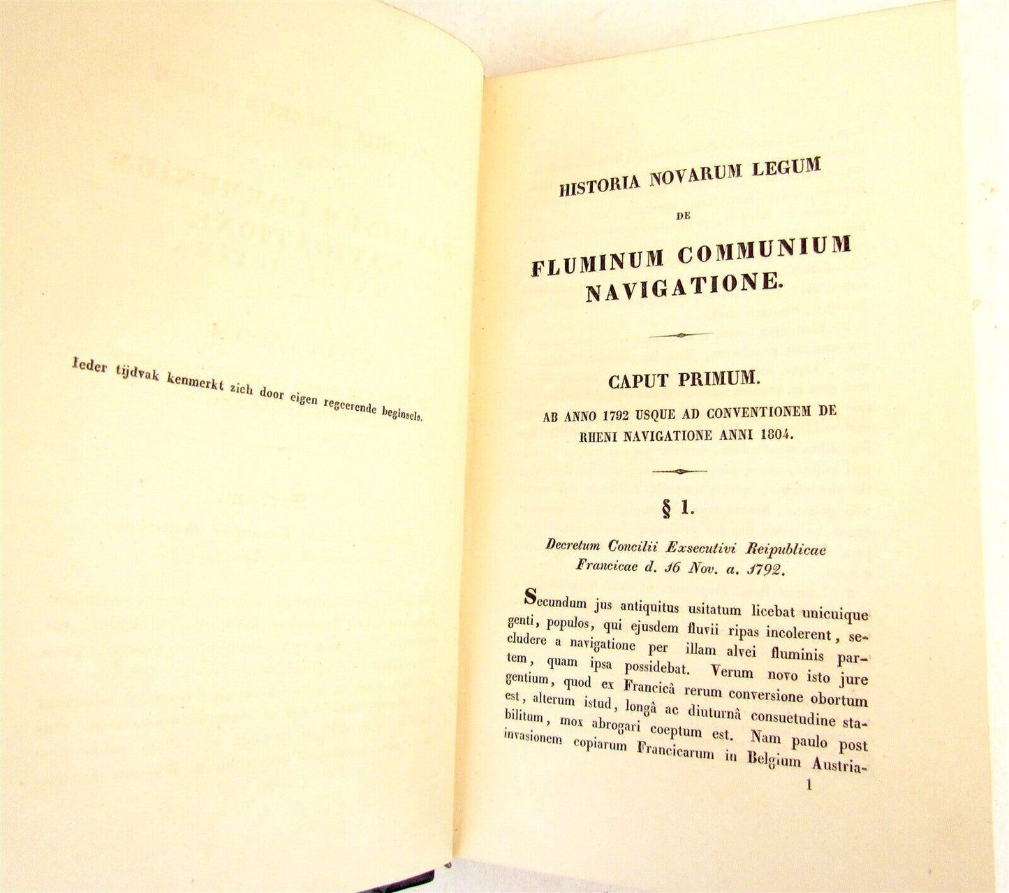 1835 HISTORY of RIVER NAVIGATION LAWS antique by I.L. Cremer van den Bergh