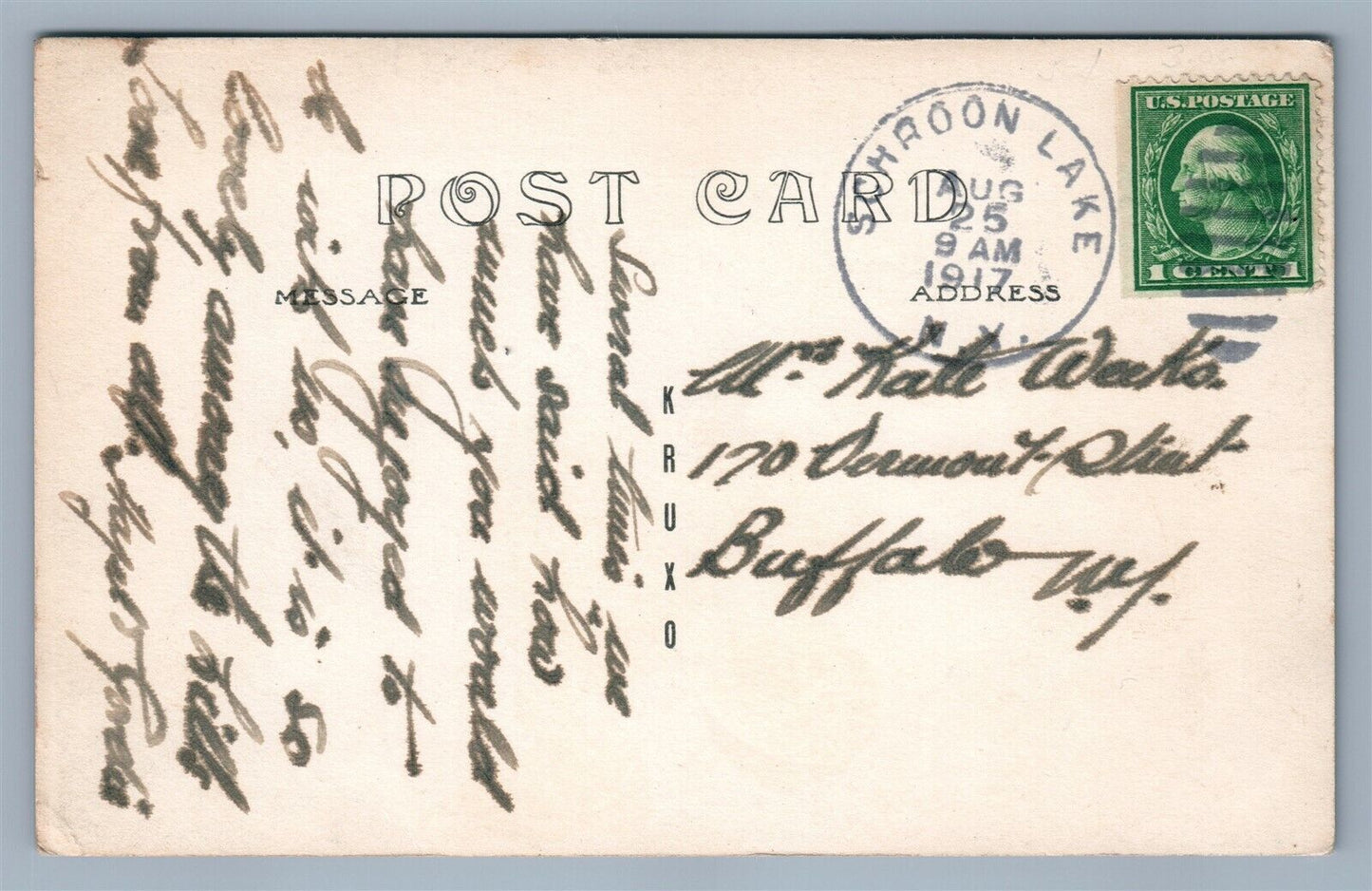 ROAD TO SCHROON LAKE NY ANTIQUE REAL PHOTO POSTCARD RPPC