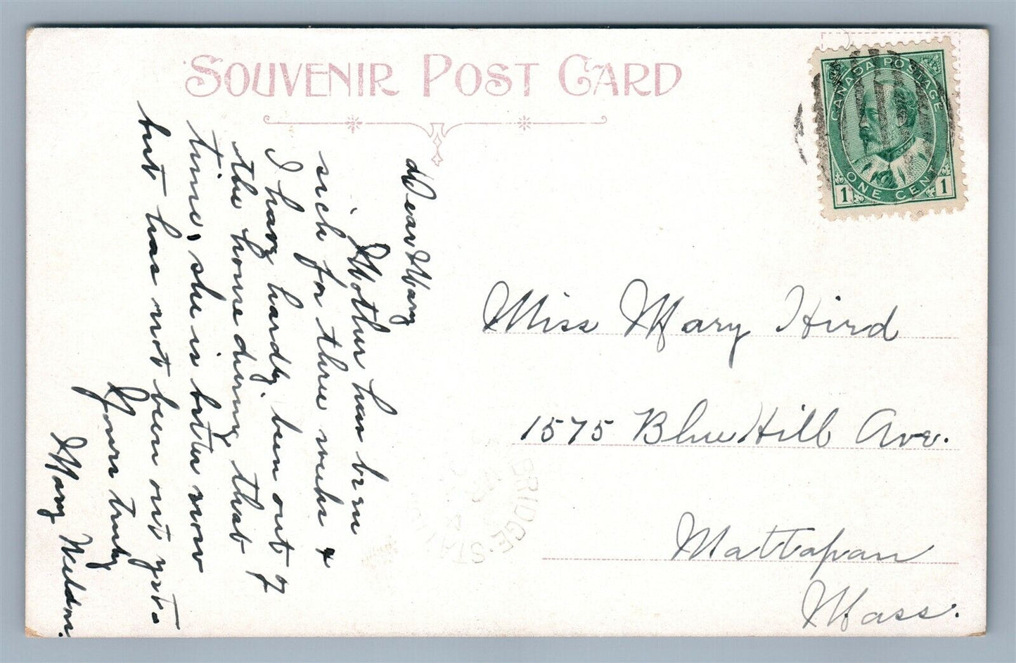 WINDSOR NS CANADA WATER STREET ANTIQUE PRIVATE POSTCARD