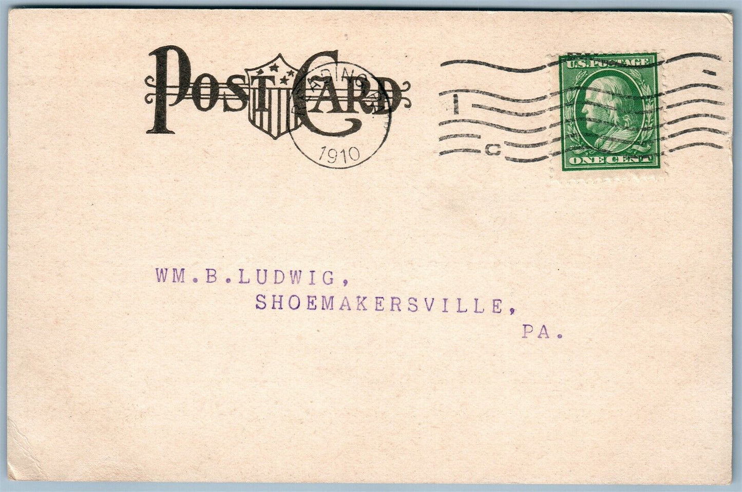 READING PA PENN NATIONAL BANK ADVERTISING ANTIQUE POSTCARD MARCH 1910 CALENDAR