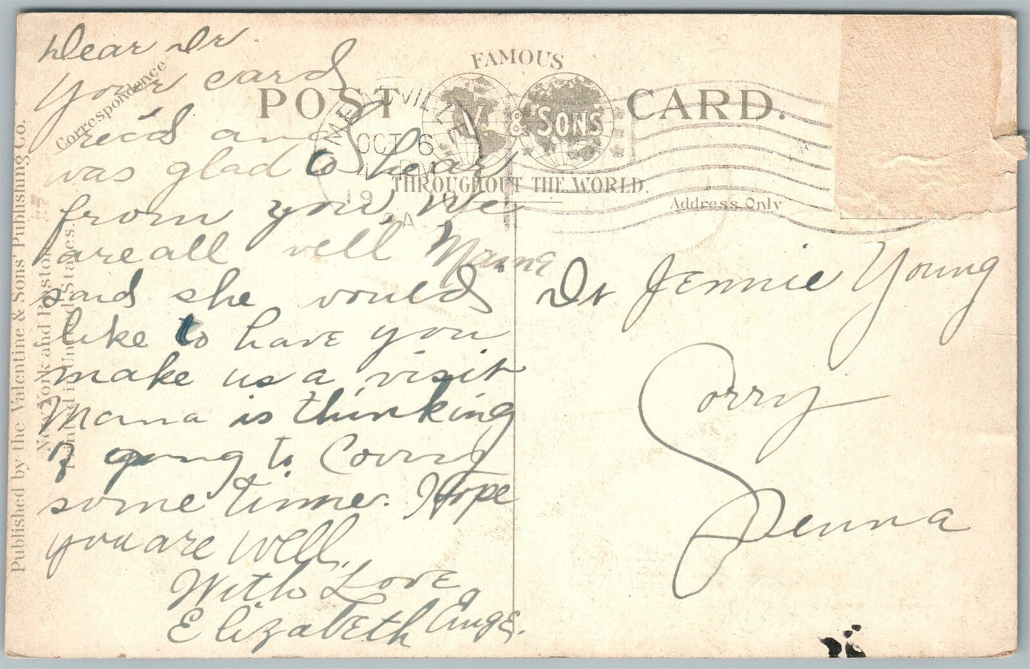 MEADVILLE PA CHESTNUT STREET ANTIQUE POSTCARD