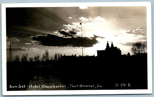 FORT MONROE VA HOTEL CHAMBERLIN VINTAGE REAL PHOTO POSTCARD RPPC