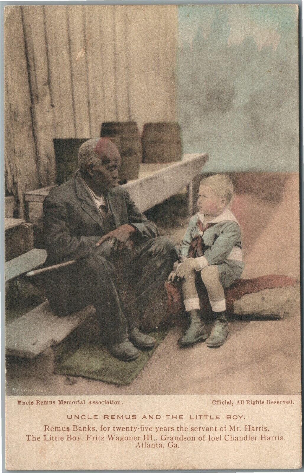 ATLANTA GA UNCLE REMUS AND THE LITTLE BOY ANTIQUE POSTCARD