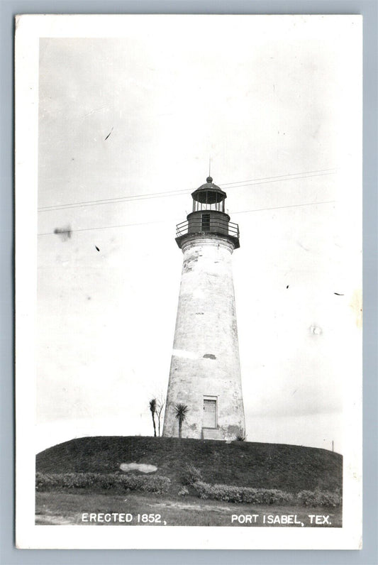 PORT ISABEL TX LIGHT HOUSE 1945 VINTAGE REAL PHOTO POSTCARD RPPC
