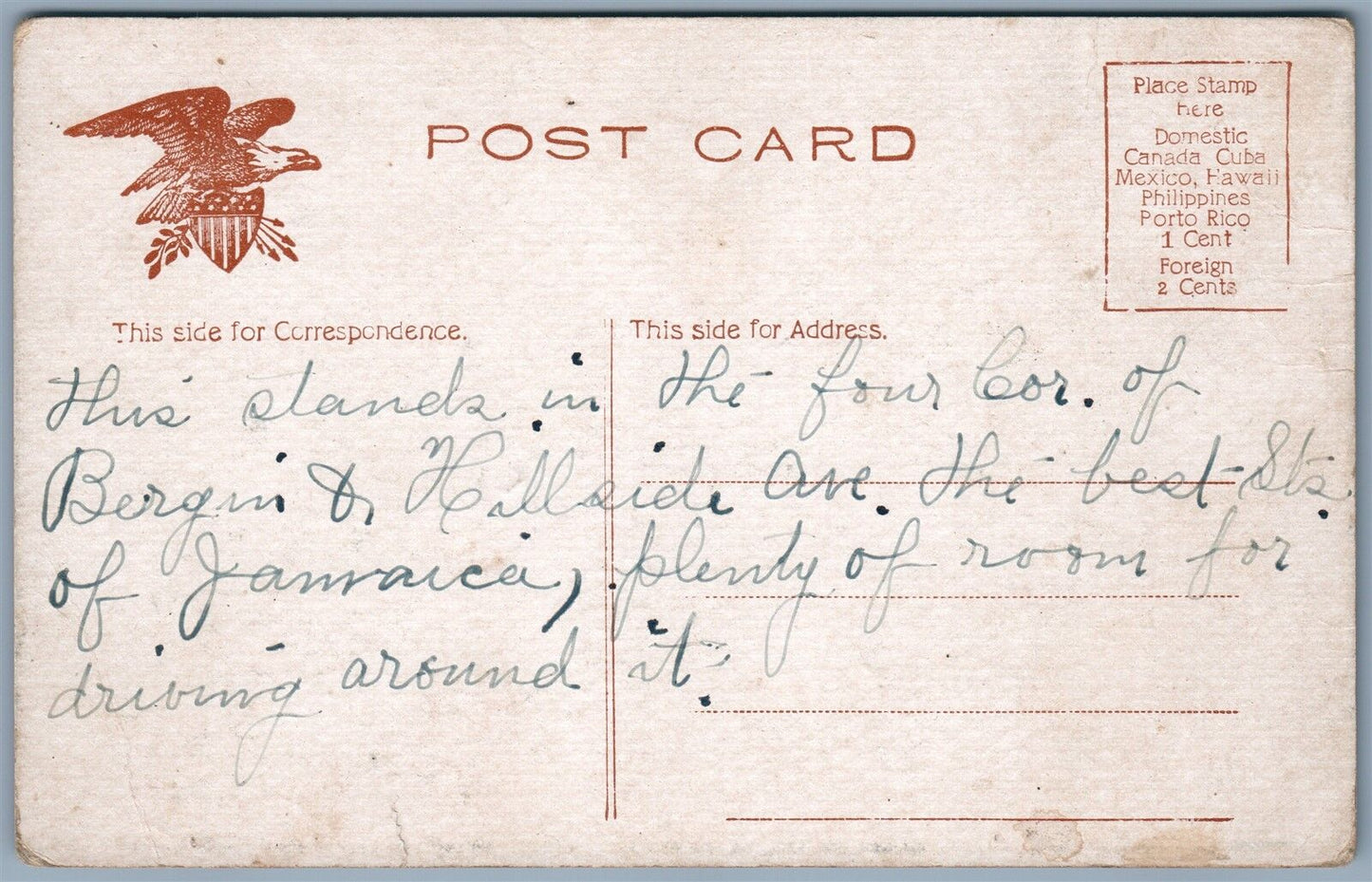 JAMAICA LONG ISLAND NY SOLDIER'S MONUMENT ANTIQUE POSTCARD