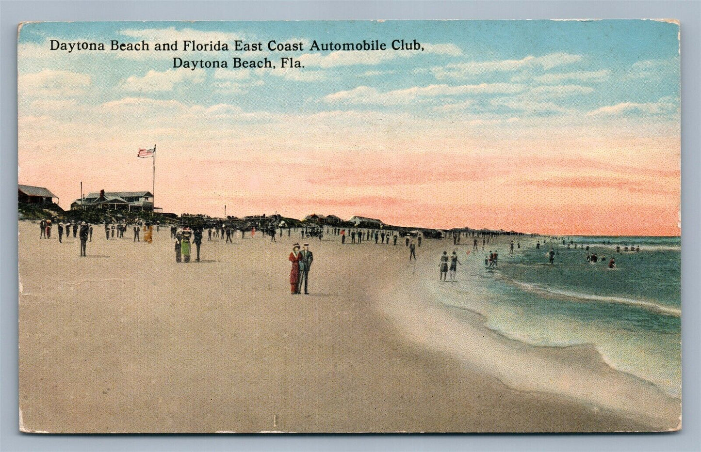 DAYTONA BEACH FL AUTOMOBILE CLUB ANTIQUE POSTCARD