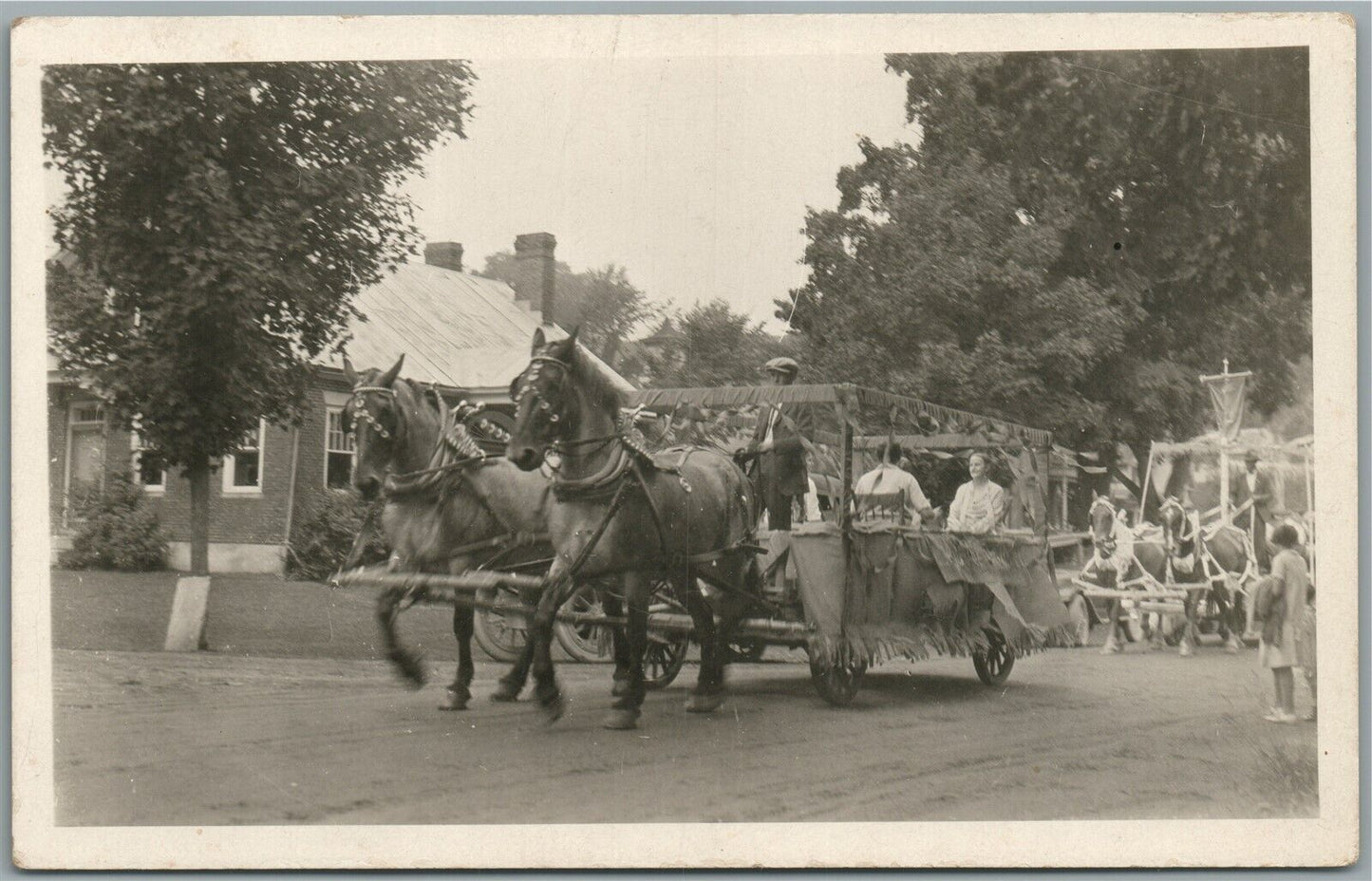 WILLIAMSTOWN VT 1927 OLD HOME WEEK PARADE SCENE ANTIQUE REAL PHOTO POSTCARD RPPC