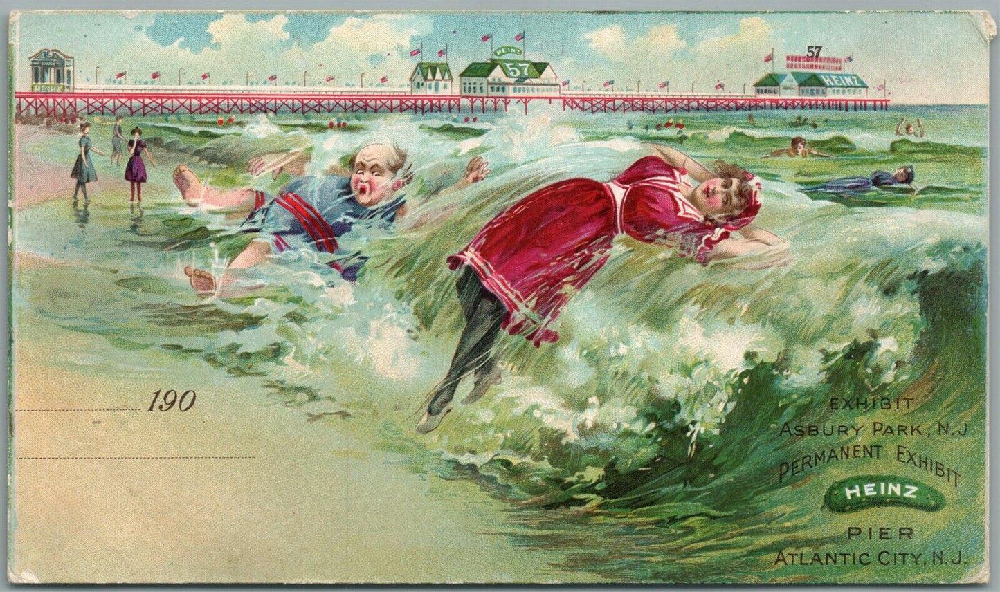 ATLANTIC CITY NJ ASBURY PARK EXHIBIT HEINZ PIER ANTIQUE POSTCARD