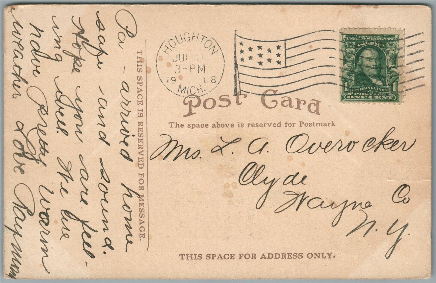 ROCK HOUSE MI LAKE SUPERIOR LIGHT HOUSE ANTIQUE POSTCARD