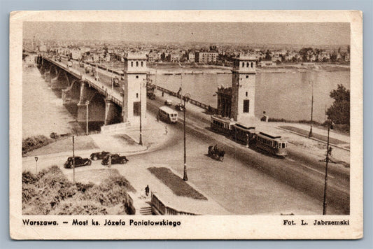 WARSAW POLAND MOST ks. JOSEFA PONIATOWSKIEGO VINTAGE POSTCARD WARSZAWA