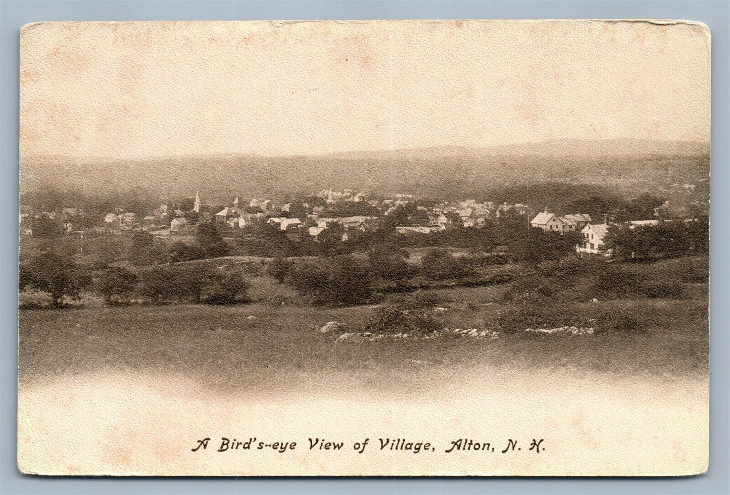 ALTON NH BIRD'S EYE VIEW OF VILLAGE UNDIVIDED ANTIQUE POSTCARD