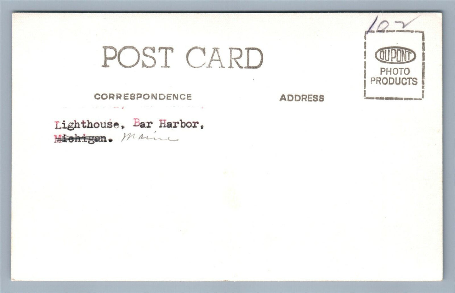 BAR HARBOR ME LIGHTHOUSE VINTAGE REAL PHOTO POSTCARD RPPC