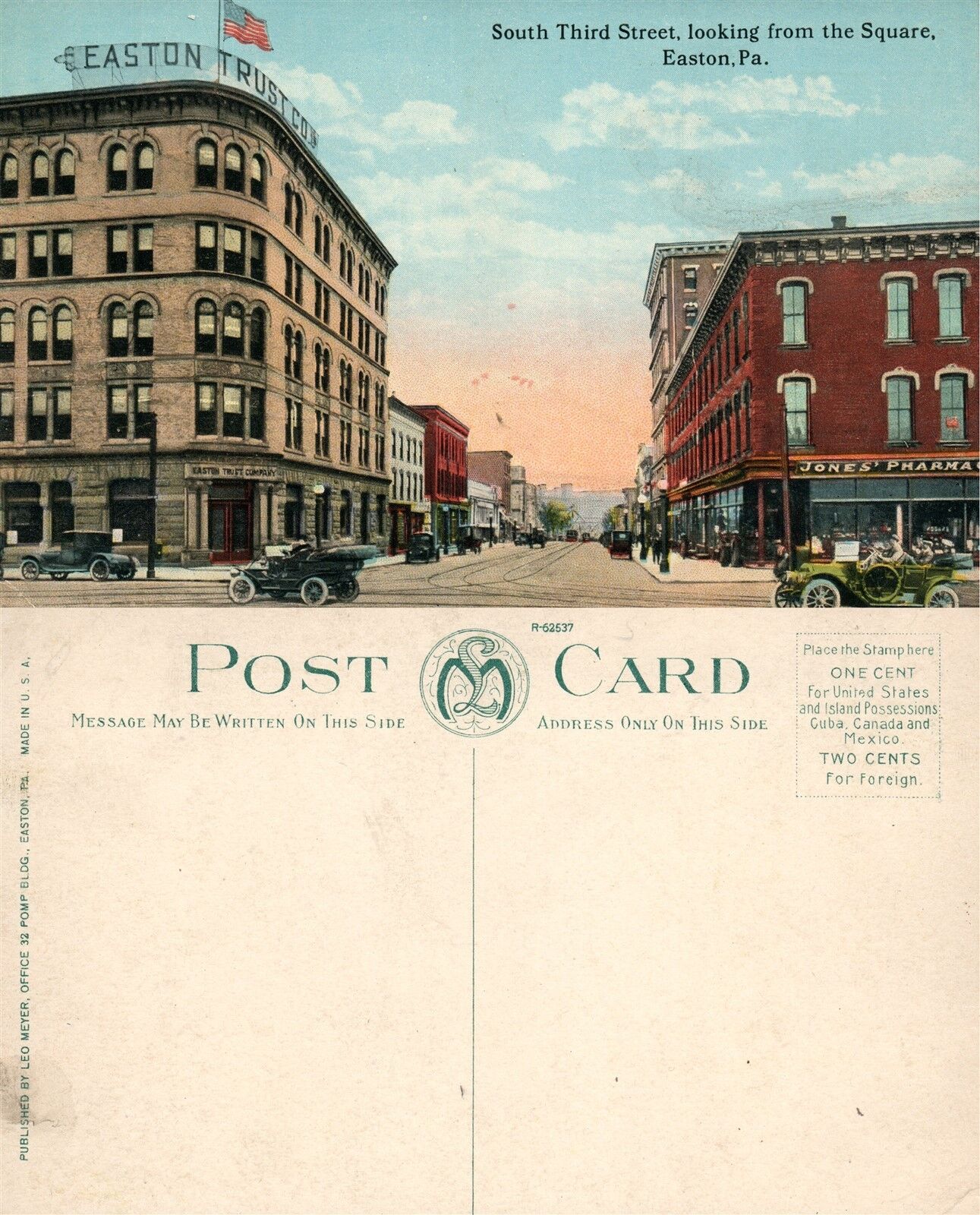EASTON PA SOUTH THIRD STREET ANTIQUE POSTCARD