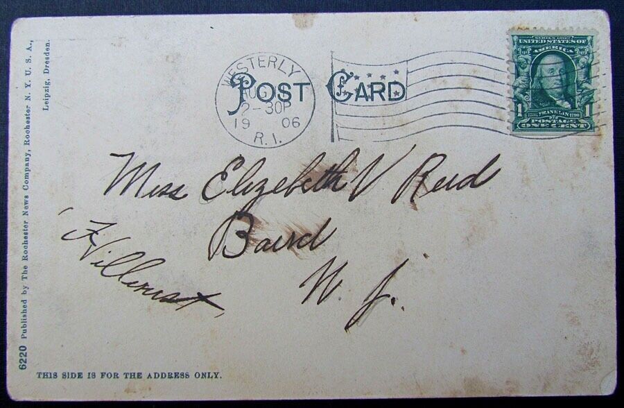 VINTAGE 1906 POSTCARD RAILROAD STATION SACANDAGA PARK NY RAILWAY TRAIN