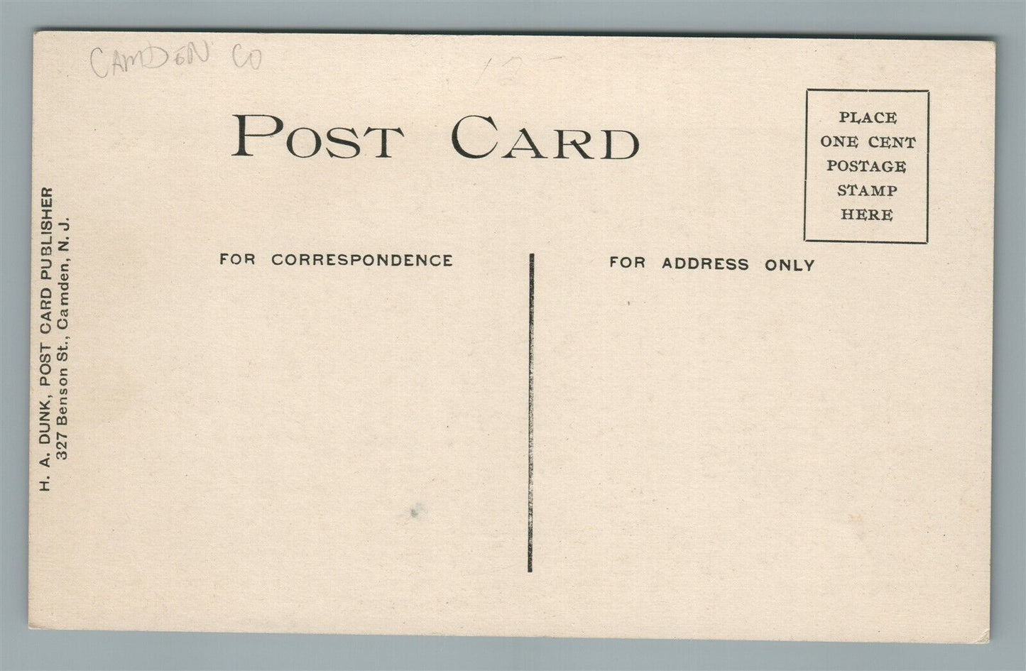 COLLINGSWOOD NJ KNIGHTS PARK ANTIQUE POSTCARD