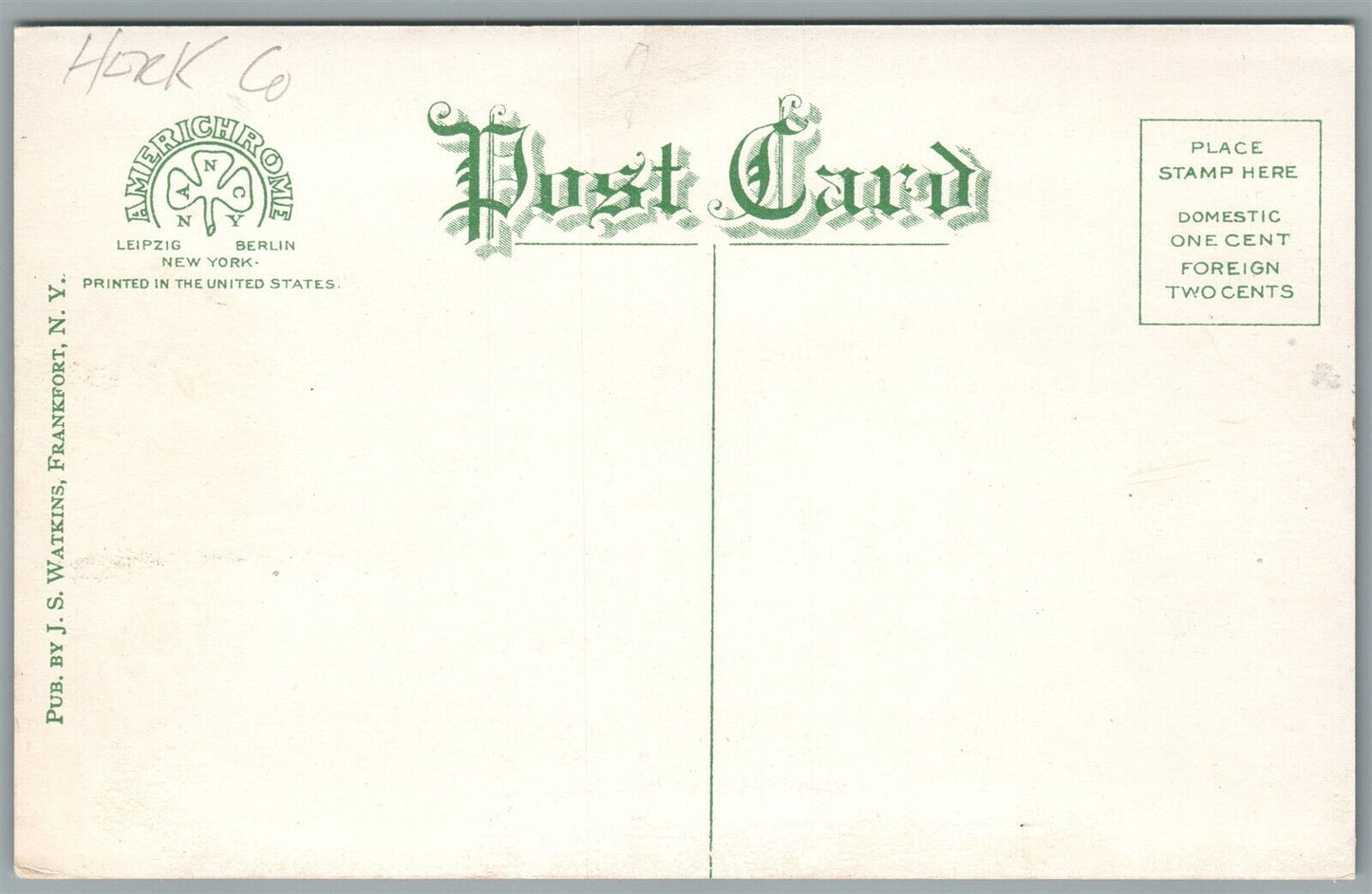 FRANKFORT NY UNION BLOCK ANTIQUE POSTCARD