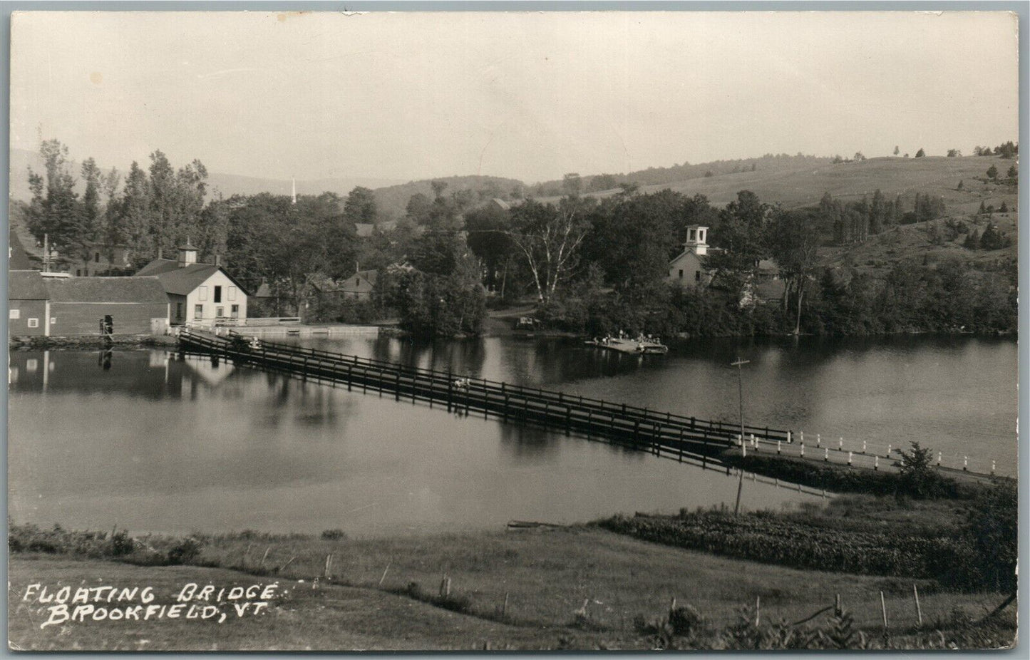 BROOKFIELD VT FLOATING BRIDGE ANTIQUE REAL PHOTO POSTCARD RPPC