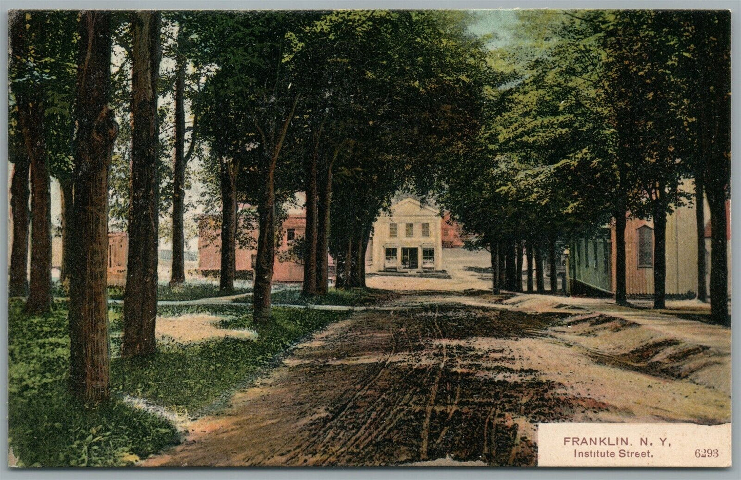 FRANKLIN NY INSTITUTE STREET ANTIQUE POSTCARD