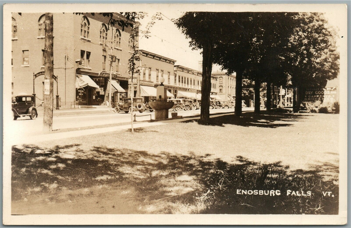 ENOSBURG FALLS VT STREET SCENE ANTIQUE REAL PHOTO POSTCARD RPPC