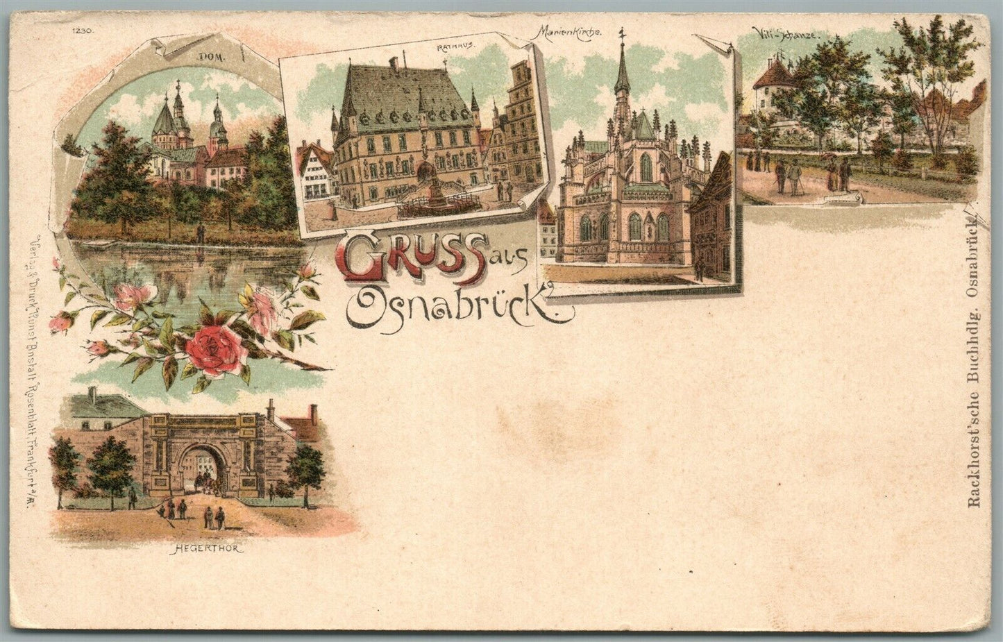 OSNABRUCK GERMANY ANTIQUE POSTCARD