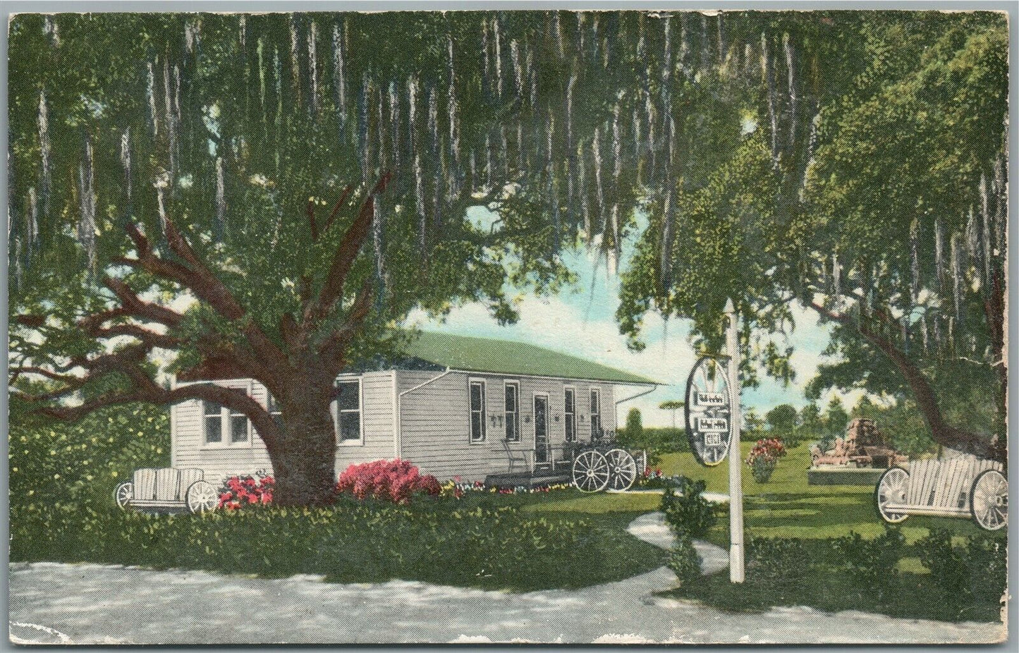 LAGO FL THE WAGON WHEEL ANTIQUE POSTCARD