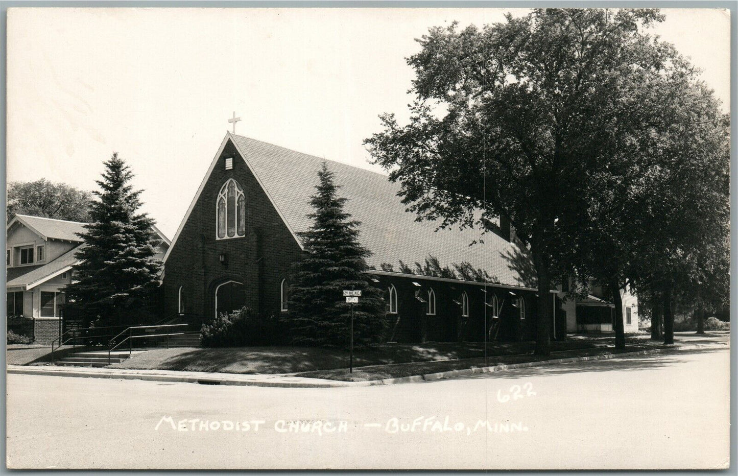 BUFFALO MN METHODIST CHURCH VINTAGE REAL PHOTO POSTCARD RPPC