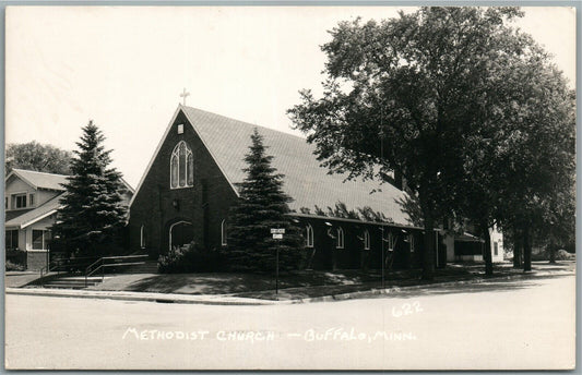 BUFFALO MN METHODIST CHURCH VINTAGE REAL PHOTO POSTCARD RPPC