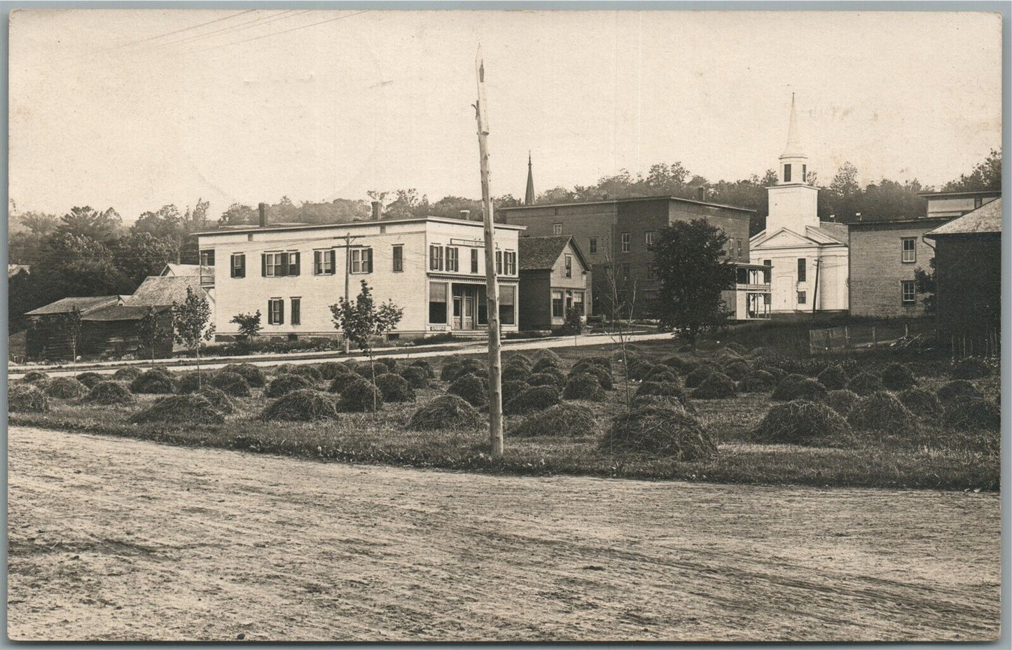WILLIAMSTOWN VT SCENE w/ FURNITURE STORE ANTIQUE REAL PHOTO POSTCARD RPPC