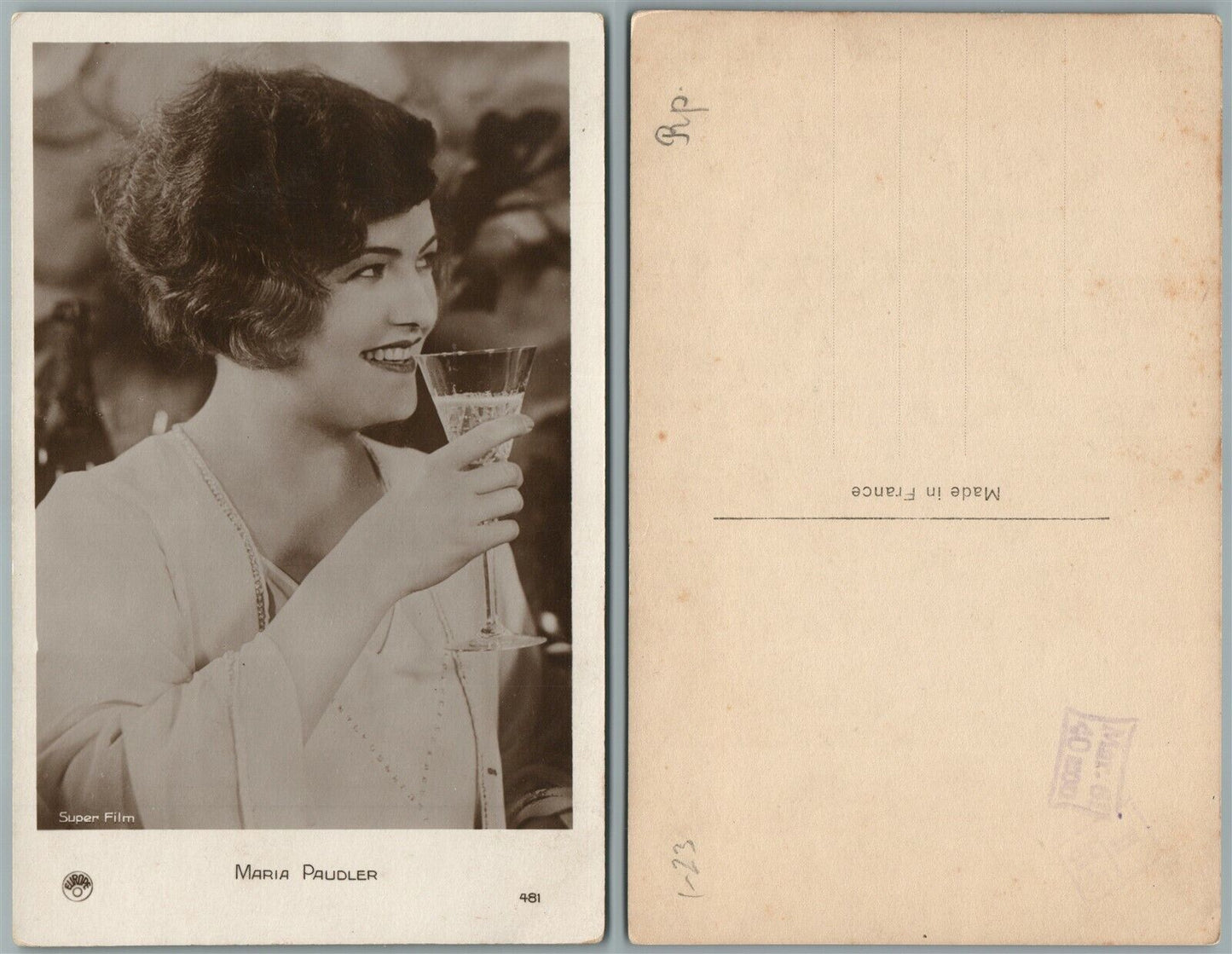 ACTRESS GERMAN MOVIE STAR MARIA PAUDLER ANTIQUE FRENCH REAL PHOTO POSTCARD RPPC