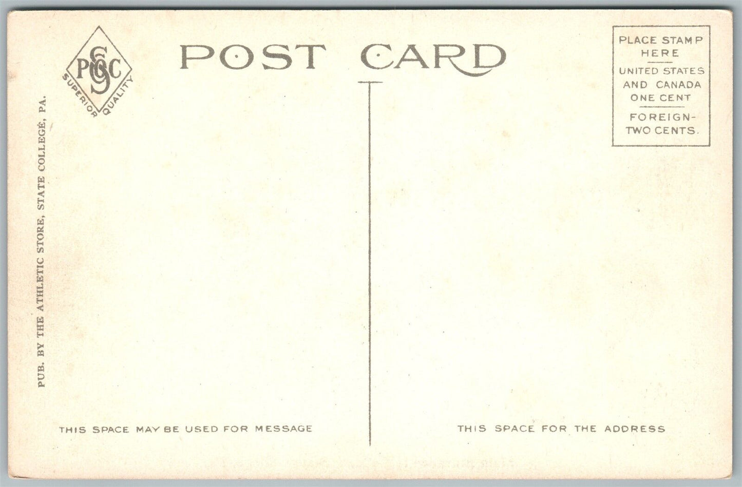 STATE COLLEGE PA MAIN ENTRANCE TO COLLEGE ANTIQUE POSTCARD