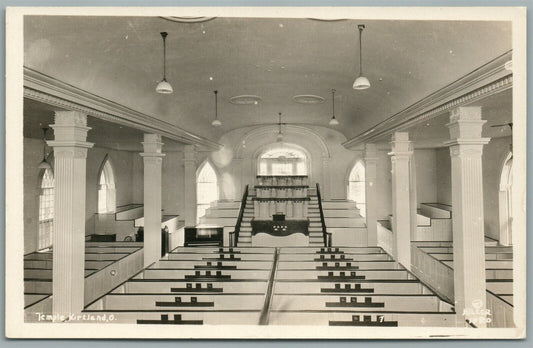 KIRTLAND OH TEMPLE INTERIOR VINTAGE REAL PHOTO POSTCARD RPPC