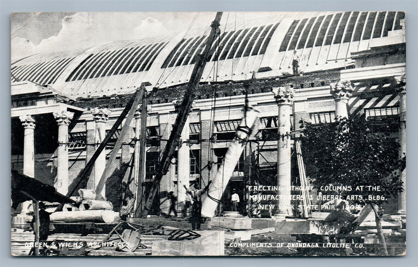 SYRACUSE NY ARCHITECTS & ONONDAGA LITHOLITE CO. ADVERTISING ANTIQUE POSTCARD