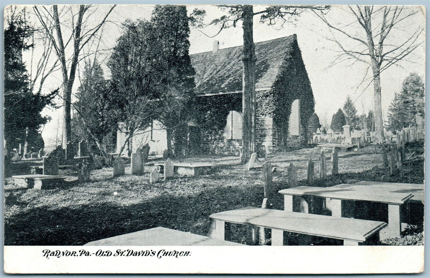 RADNOR PA OLD ST. DAVID'S CHURCH & CEMETERY ANTIQUE POSTCARD