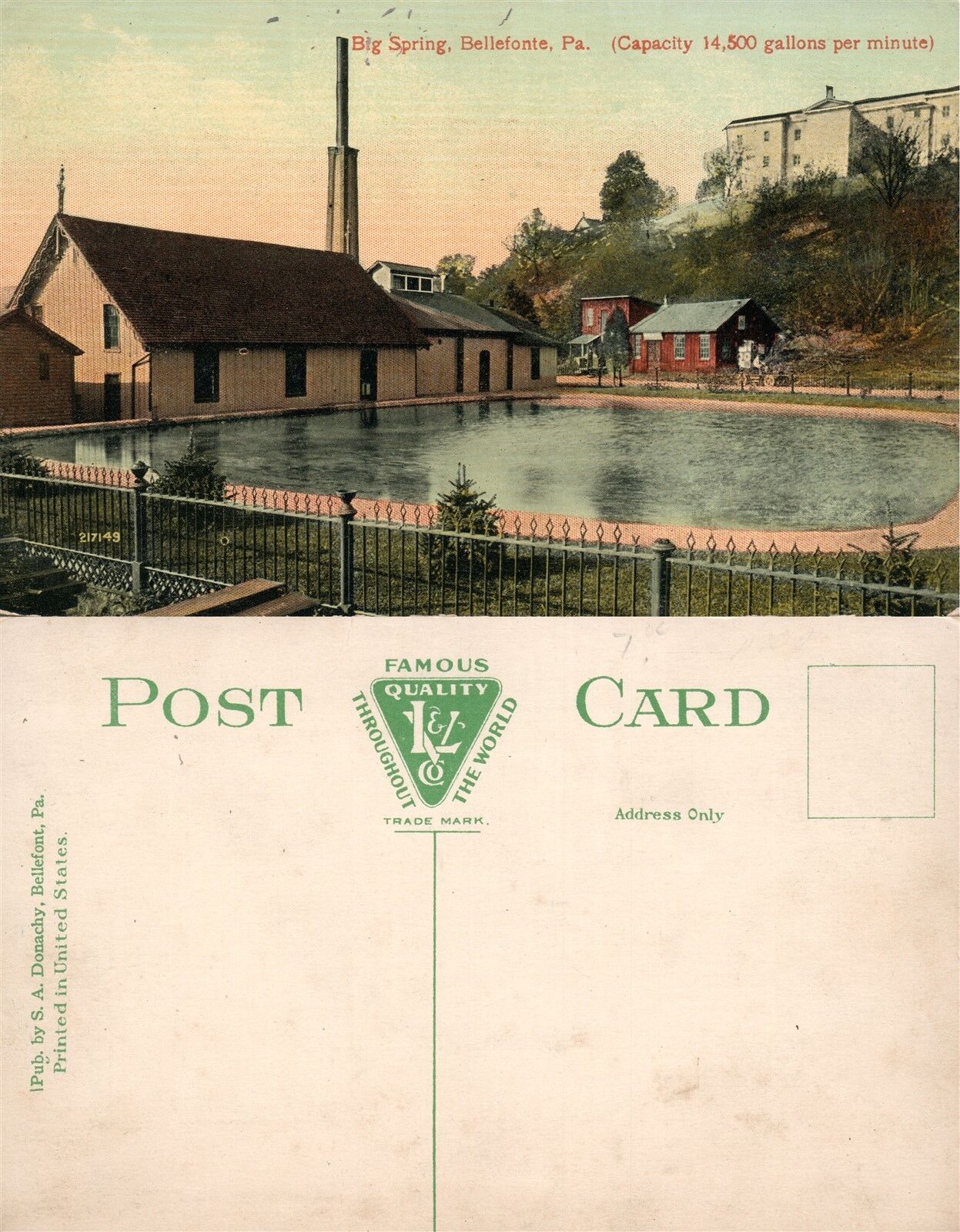 BELLEFONTE PA BIG SPRING ANTIQUE POSTCARD